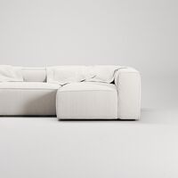 Grand 4-Seater Sofa Divan Open End With Footstool Right Steam/ White