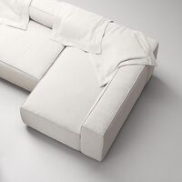 Grand 4-Seater Sofa Divan Open End With Footstool Right Steam/ White