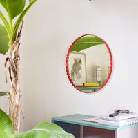 Arcs Round Mirror Red