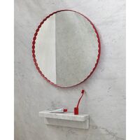 Arcs Round Mirror Red