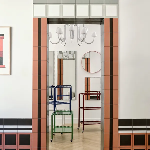 Arcs Rectangle Mirror Small Chrome