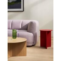Slit Wood Coffee Table Round Ø35 Candy Red