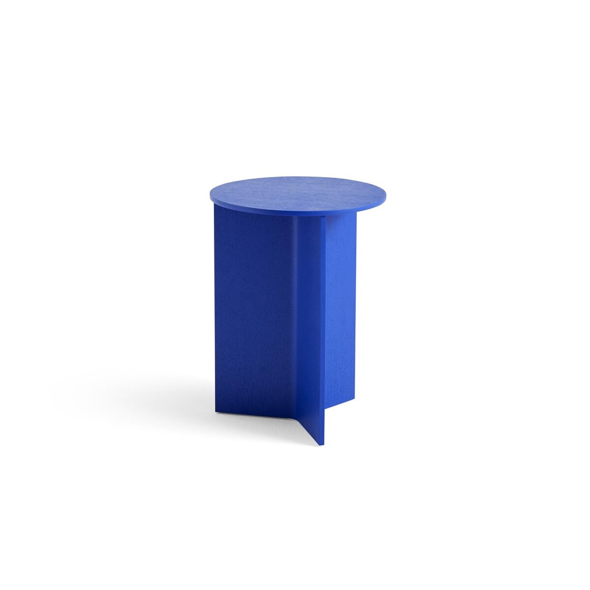Table Basse Bois Slit Ronde Ø35 Bleu Vif