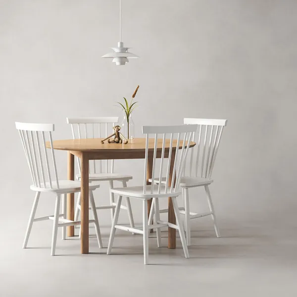 Wood Dining Table Set Oak/ White