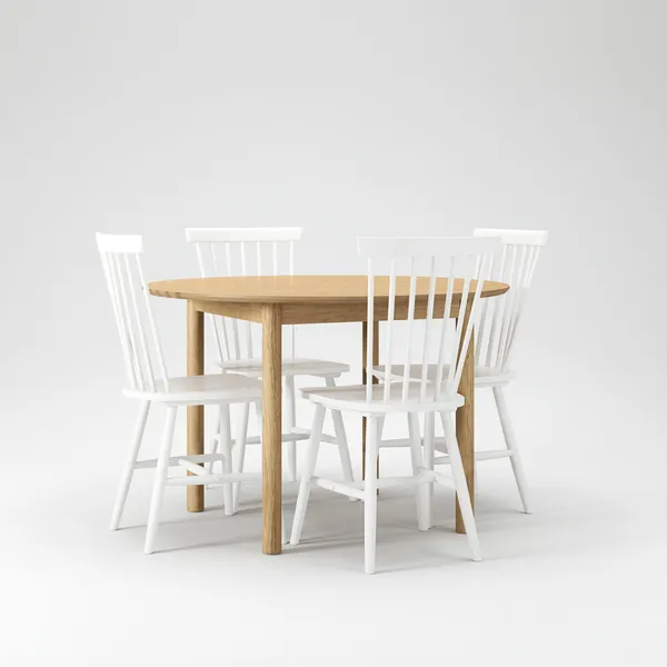 Wood Dining Table Set Oak/ White