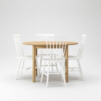 Wood Dining Table Set Oak/ White