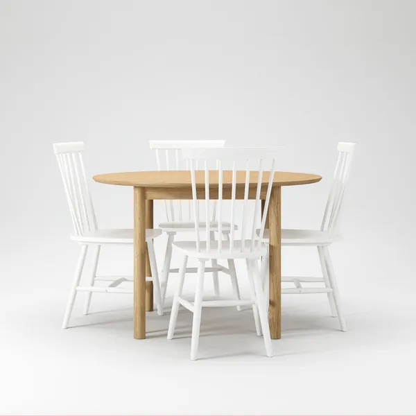 Wood Dining Table Set Oak/ White