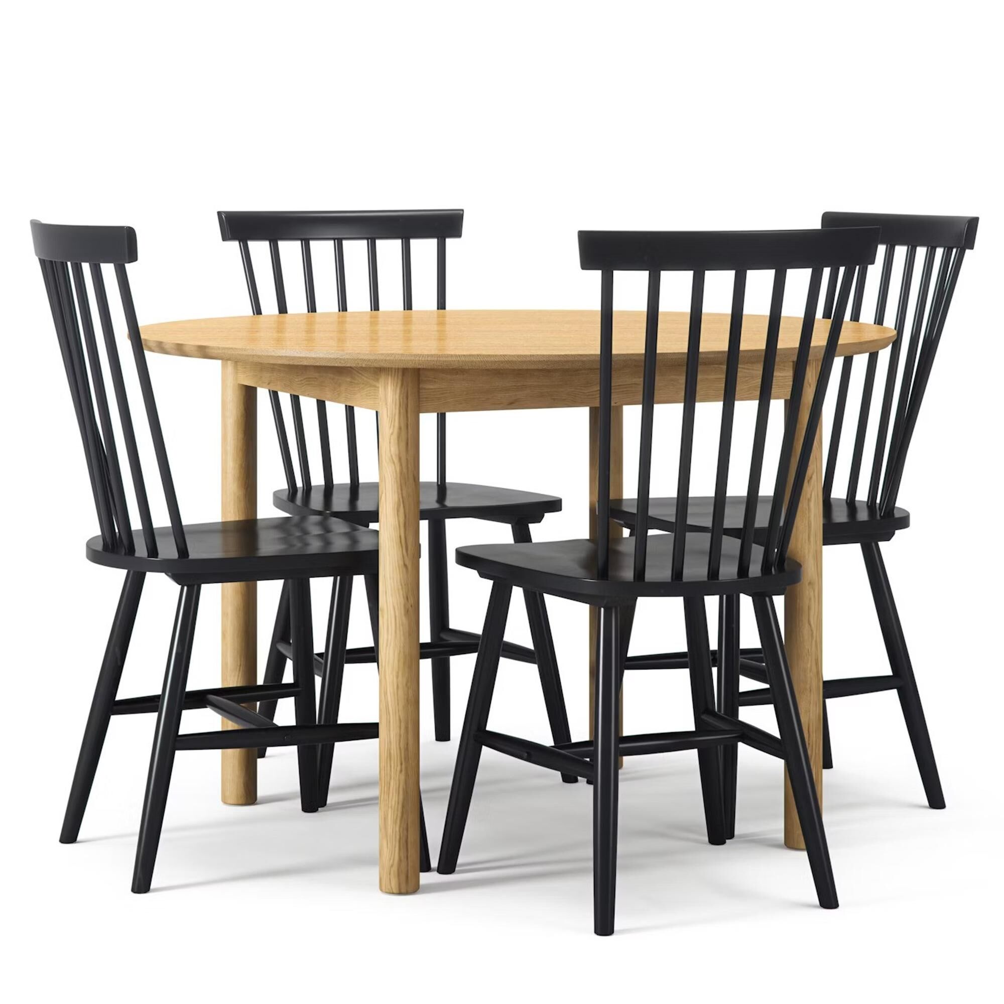 Ensemble de Table à Manger en Bois, Chêne/ Noir.