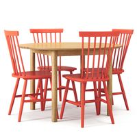 Wood Dining Table Set Oak/ Orange