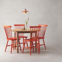Wood Dining Table Set Oak/ Orange