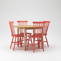 Wood Dining Table Set Oak/ Orange