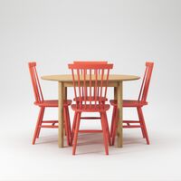 Wood Dining Table Set Oak/ Orange