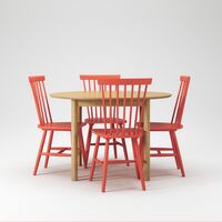 Wood Dining Table Set Oak/ Orange