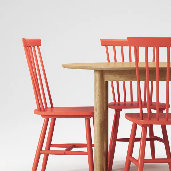 Wood Dining Table Set Oak/ Orange