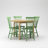 Abteilung Holz-Esstischset Eiche/ Grün