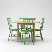 Abteilung Holz-Esstischset Eiche/ Grün