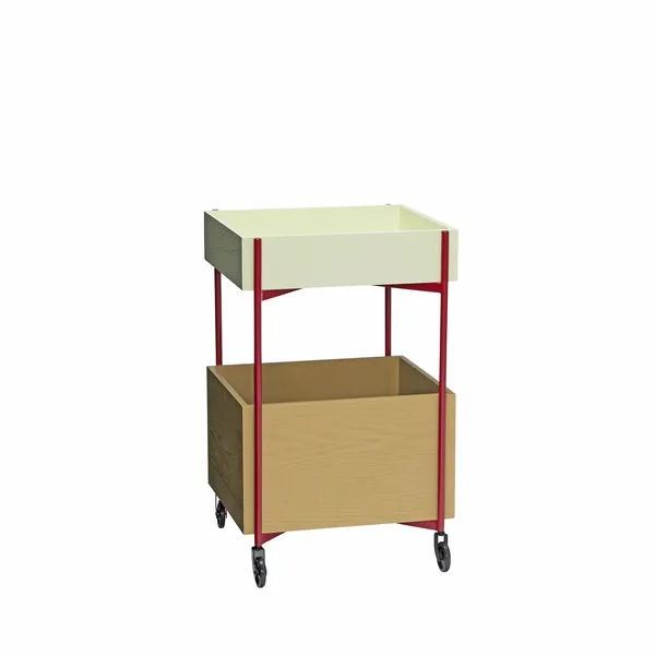 Fresh Rolling Table Khaki/ Burgundy