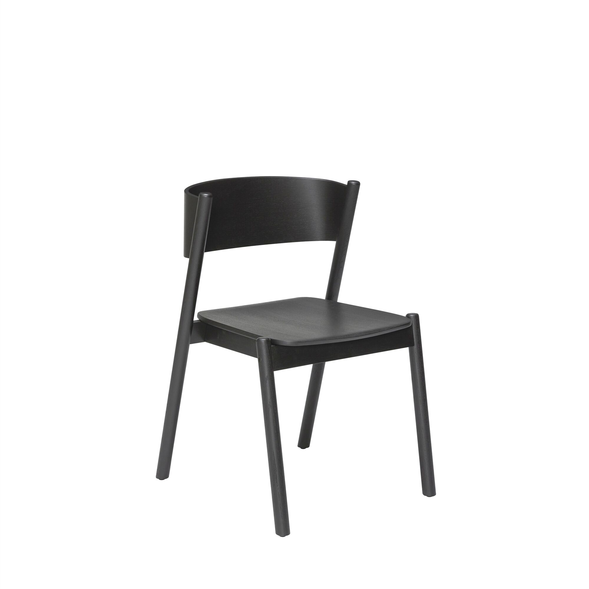 Oblique Spisestol Sort