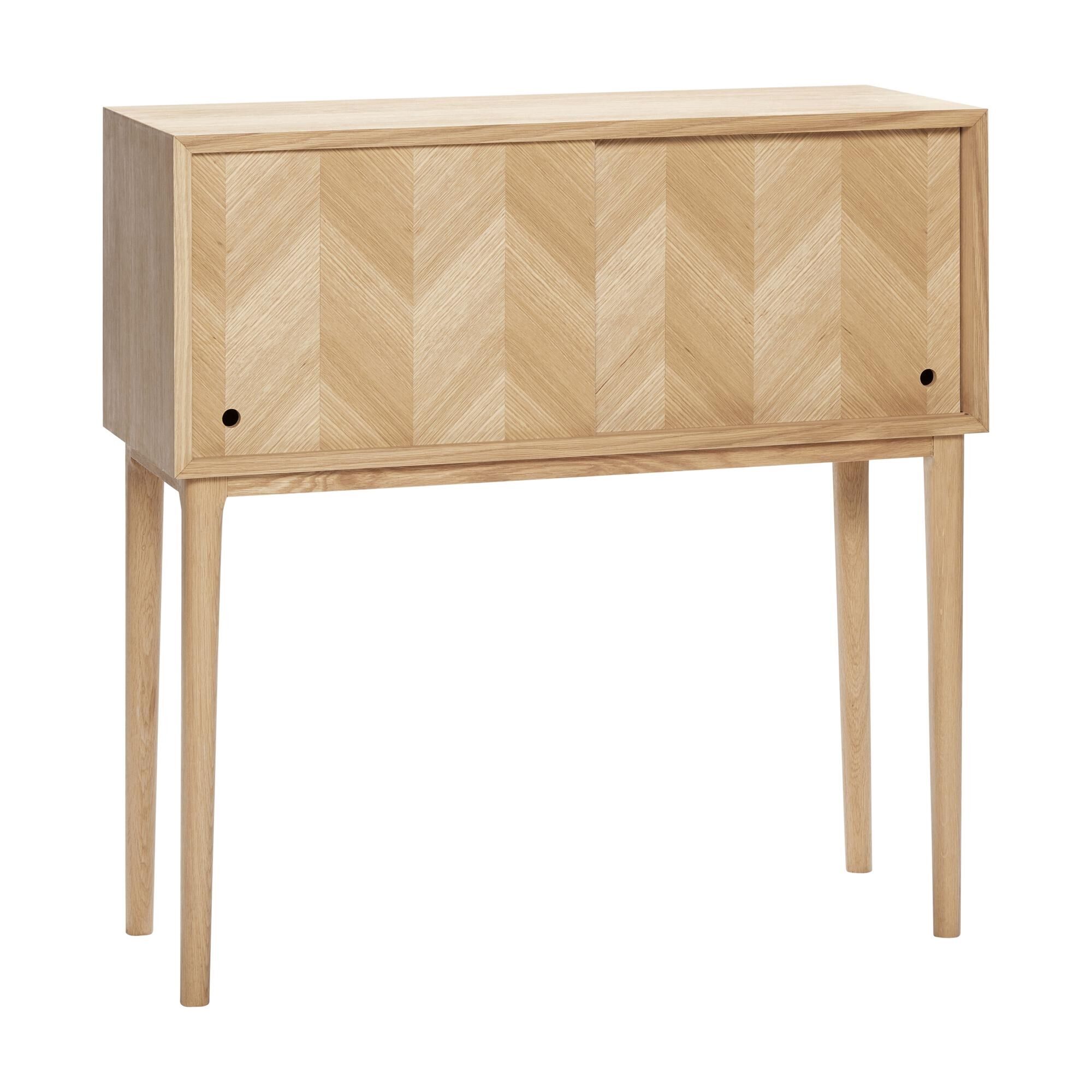 Herringbone Table Console Portes Coulissantes Naturel