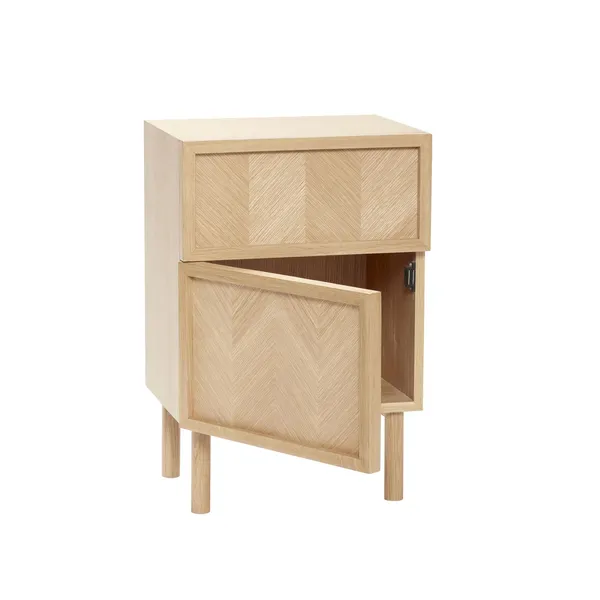 Herringbone Bedside Table Natural
