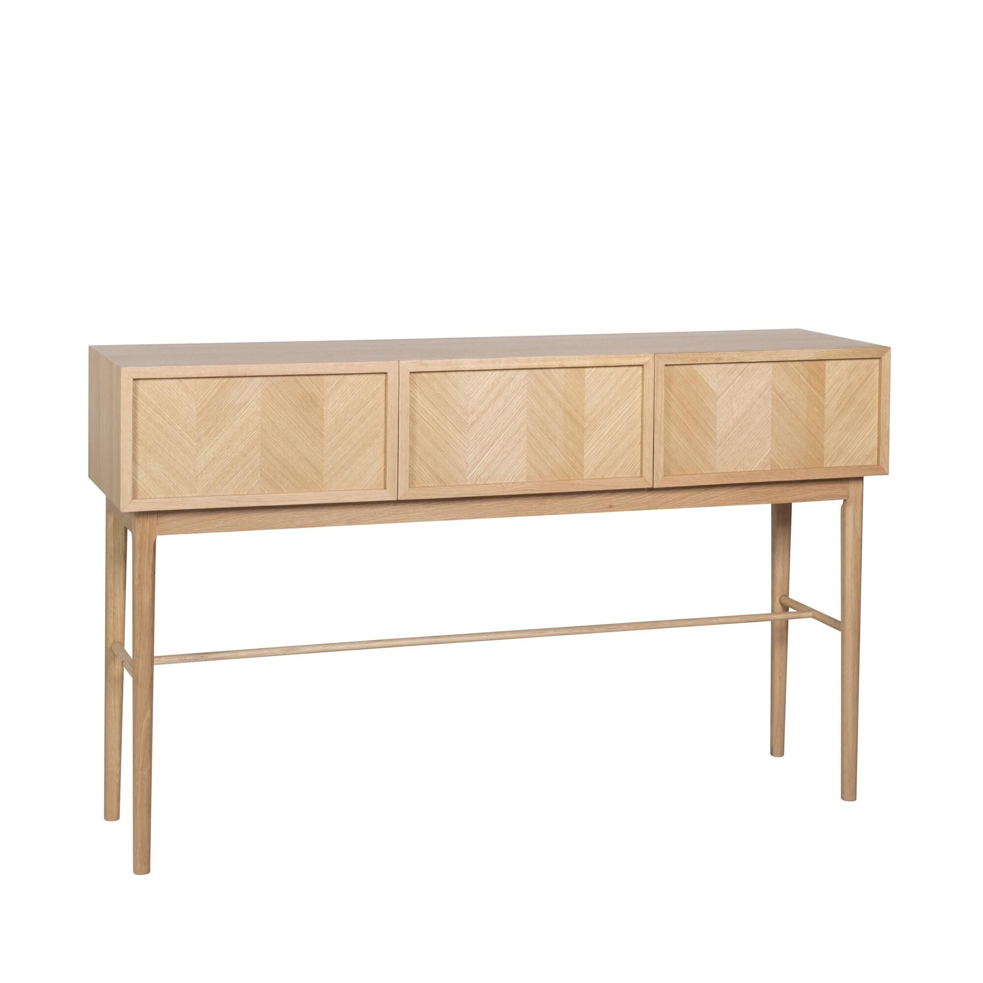 Herringbone Table Console avec Tiroirs Naturel