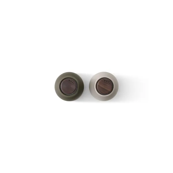 Flaschenmühle Klein 2er-Set Jagdgrün/Beige/Walnuss