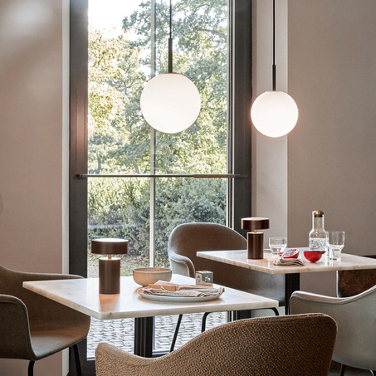 Kolumn Bärbar Bordslampa Brons