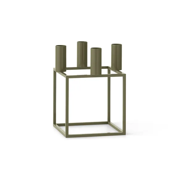 Cube 4 Candlestick Olive