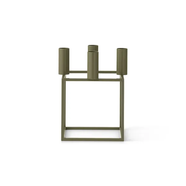 Cube 4 Candlestick Olive