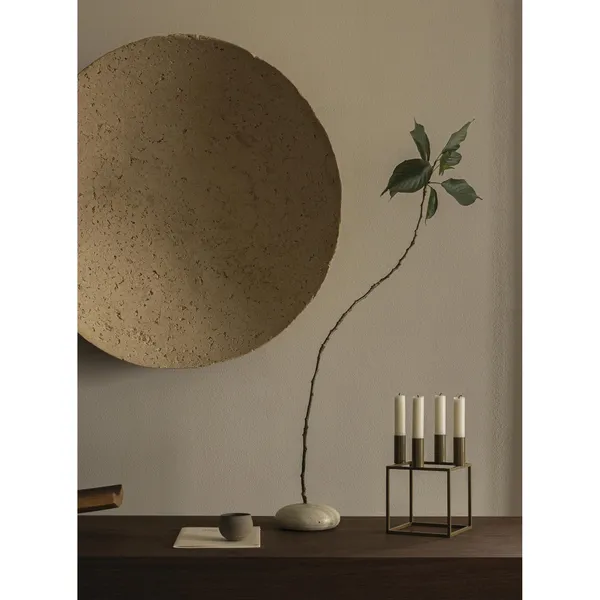 Cube 4 Candlestick Olive