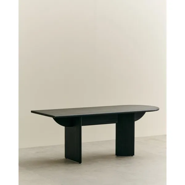 Pillabout 01 Desk L200 Black Lacquered Oak