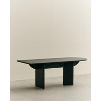 Pillabout 01 Desk L200 Black Lacquered Oak