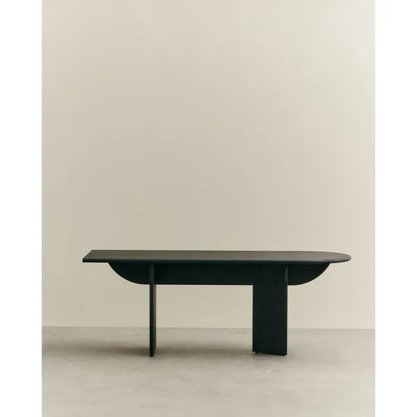 Pillabout 01 Desk L200 Black Lacquered Oak