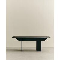Pillabout 01 Desk L200 Black Lacquered Oak