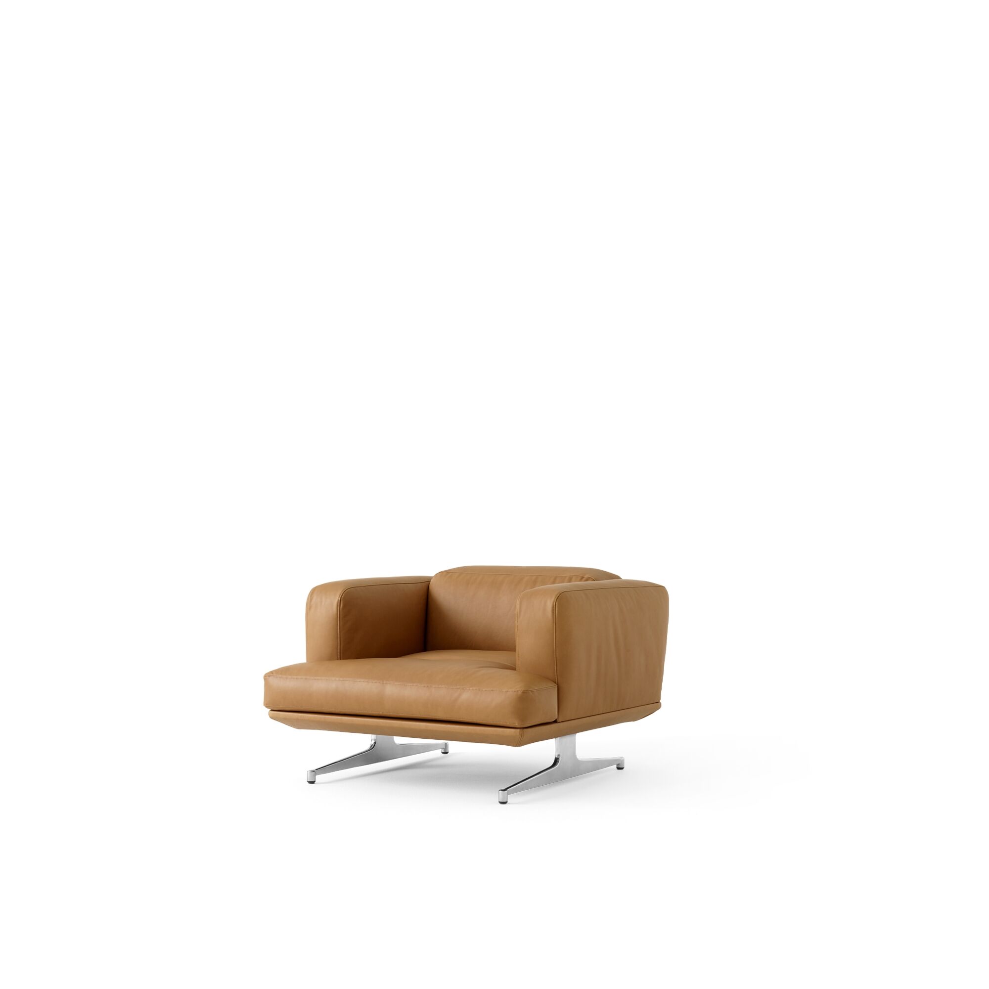 Inland AV21 Lnestol Cognac Lder/Poleret Aluminium