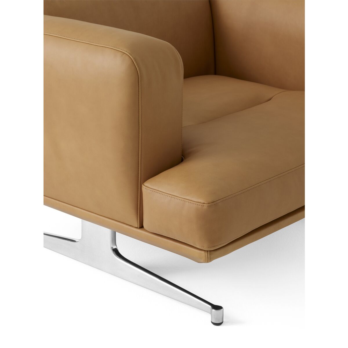 Inland AV21 Fauteuil Cognac Leer/Gepolijst Aluminium
