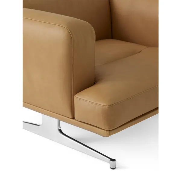 Inland AV21 Sessel Cognacfarbenes Leder/poliertes Aluminium