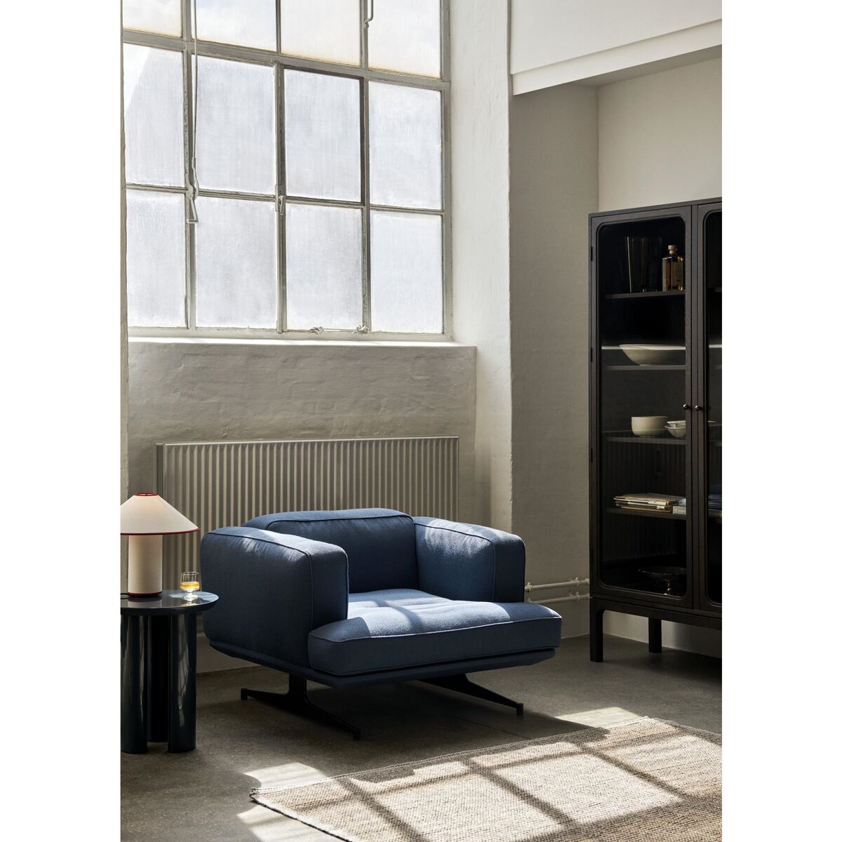 Inland AV21 Fauteuil Cognac Leer/Gepolijst Aluminium
