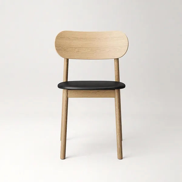 Elephant Dining Chair Natural Oak/Black Leather