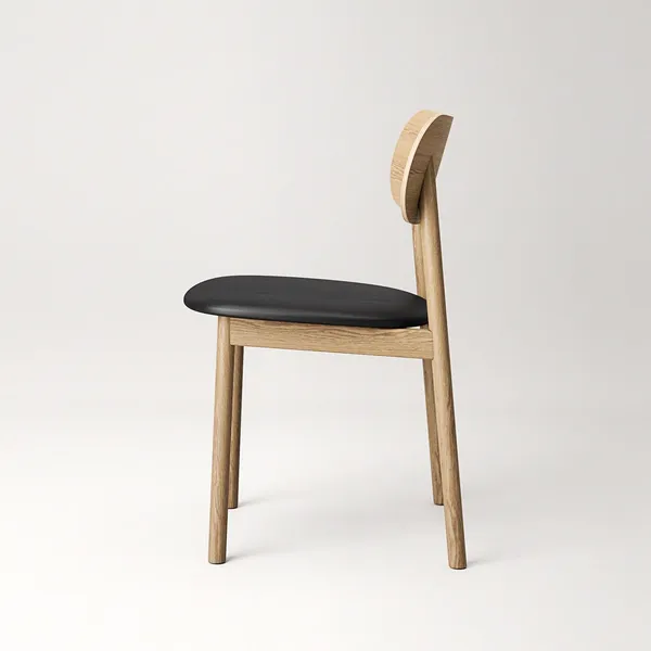 Elephant Dining Chair Natural Oak/Black Leather