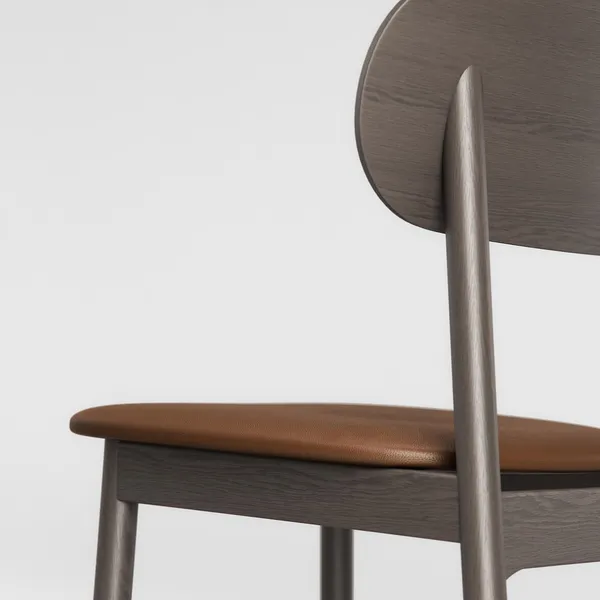 Elephant Dining Chair Dark Oak/Brown Leather