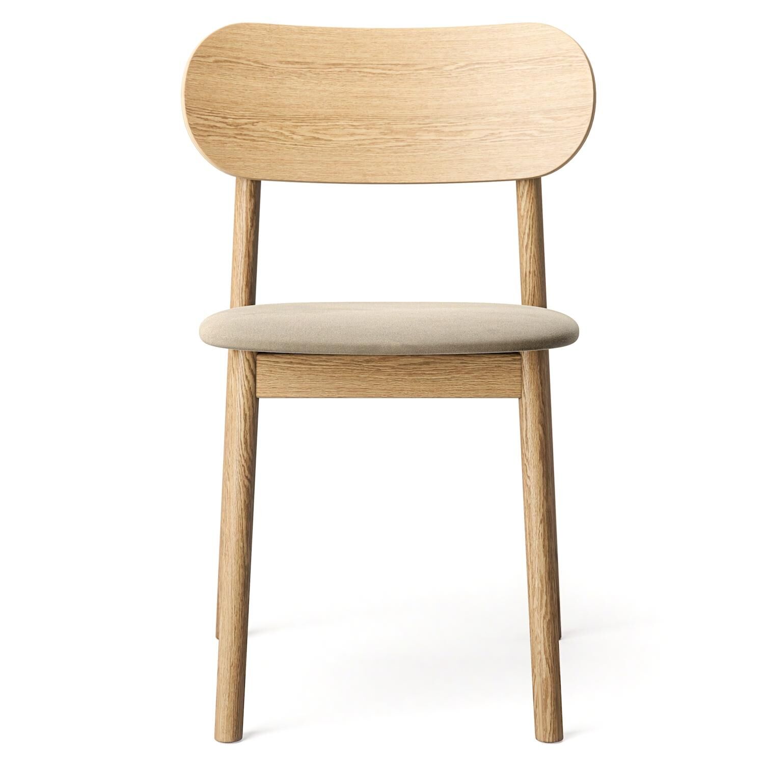 Elephant Chaise de Salle à Manger Chêne naturel/Velours Beige