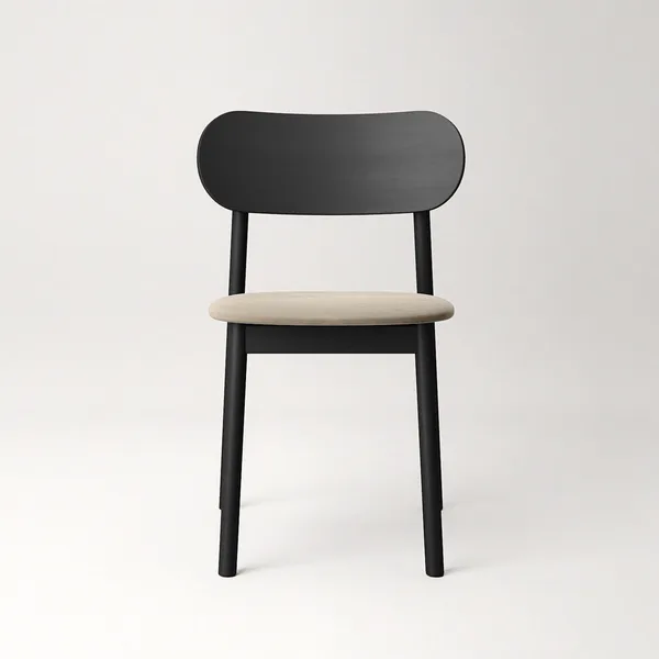 Elephant Spisebordsstol Sort/Beige Fløjl