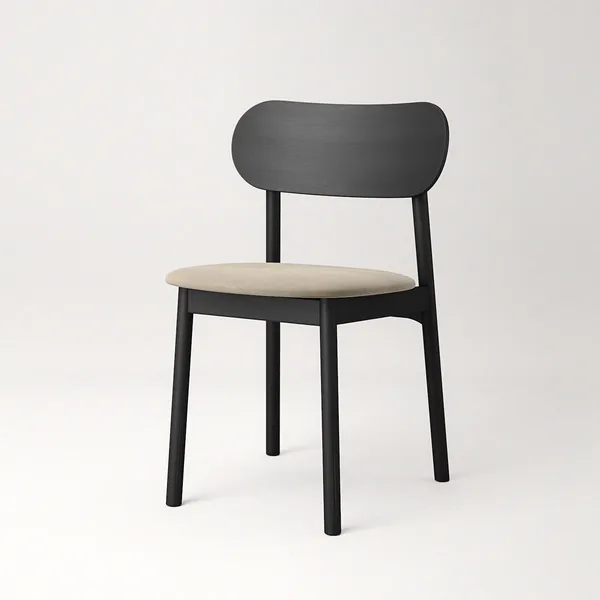 Elephant Spisebordsstol Sort/Beige Fløjl