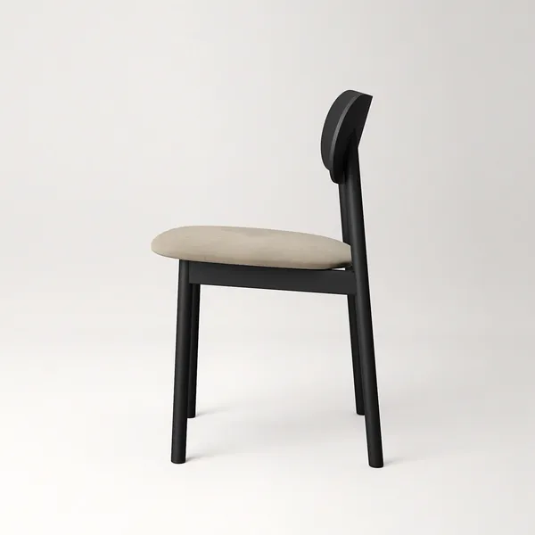 Elephant Spisebordsstol Sort/Beige Fløjl