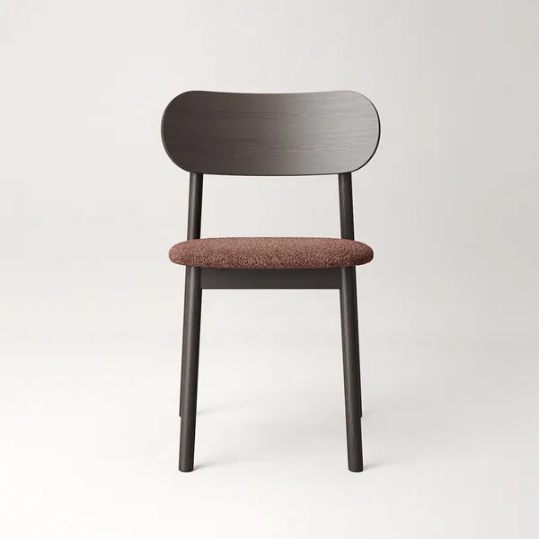 Elephant Dining Chair Dark Oak/Rust Bouclé