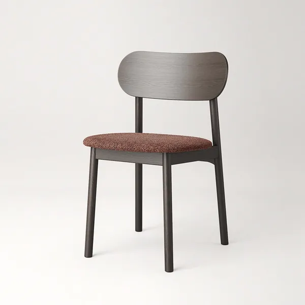 Elephant Dining Chair Dark Oak/Rust Bouclé