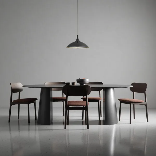Elephant Dining Chair Dark Oak/Rust Bouclé