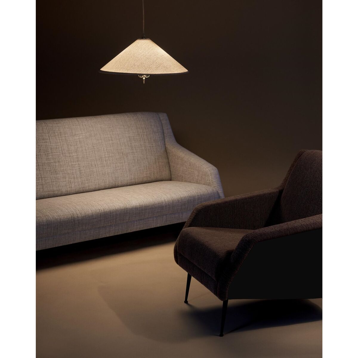 Collezione Tynell 1967 Lampadario Ottone/Tessuto