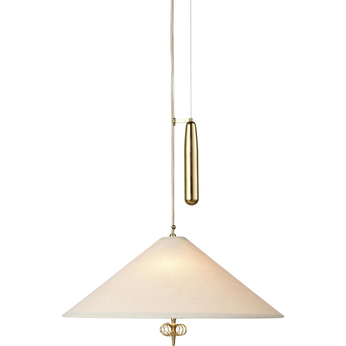 Tynell Collection A1967 Taklampe Messing/Lerret